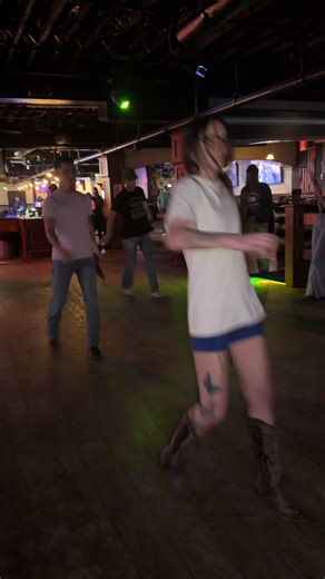 Bulletproof Line Dance with Bestie at Saddlebags