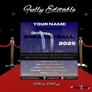 Sneaker Ball Flyer Template: Editable Canva Party Invitation (digital Download - Etsy