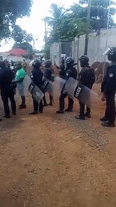 huge police presence at the CDC's Headquarters Construction site. | Daily Digest Liberia
