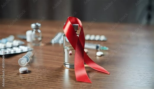 The Red Ribbon Symbol of Hope and Awareness of HIV/AIDS Prevention
