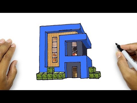 How To Draw Minecraft House Easy | Minecraft Drawing | Minecraft House Drawing