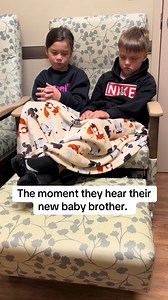 The moment they hear their new baby brother ❤️ #baby #babyboy #brothersister #siblings #labor #laboranddelivery #reels #fyp Source 🎥 tt : smalltownfarmher | Precious Moments