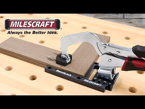 Milescraft 4016 BenchLock - Rotating Bench Clamp Base For Workbench, Includes Pocket Hole Accessory