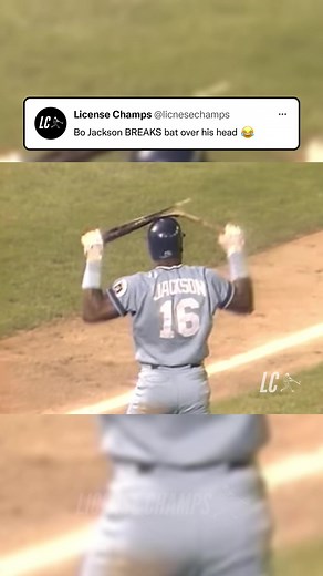 Bo Jackson breaking the bat over his head is WILD 😅 #bojackson #batbreaker #baseballbat #bat #strike #strikeout #rage #retro #oldiebutgoodie #oldie #mlb #mlbvenezuela #mlbbindonesia #mlbkorea #baseball #ragequit (Via: @mlb)