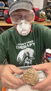 Geode reveal #chalcedony #geode #cuttingrocks | RockHunter Mark