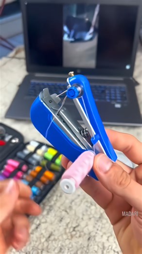 Mini Handy Sewing Machine #SewingReels #StitchMachine #MiniStitch #SewingTools #EasyStitch