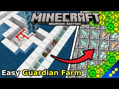 Easy STARTER GUARDIAN FARM for Minecraft Bedrock Tutorial