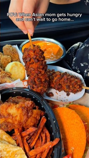 When Asian mom gets hungry and can’t wait to go home… #food #eating #mukbang #indianfood #asmr