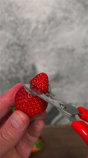 Strawberry vs tube topper #satisfying #asmr #fruit