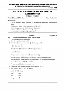 BLUE PRINT \& MODEL PAPERS OF SSC PUBLIC EXAMINATIONS FOR THE A... | Filo