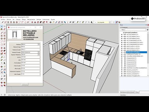 Diseño, despiece y optimización de una cocina con modelos dinámicos en SketchUp