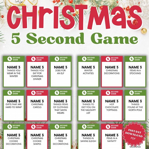 Christmas 5 Second Rule Game: Holiday Party Fun (digital Download) - Etsy