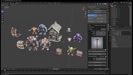 Blender AI智能根据文字描述生成3D模型插件 Blender Ai Library Pro V1.2.0