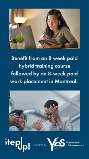 EN will follow ➡️ Prêt(e) à faire évoluer votre carrière? Step Up! vous aide à bâtir votre confiance, développer vos compétences et décrocher une expérience concrète sur le marché du travail. ✅ Formation et stage rémunérés pour renforcer votre employabilité ✅ Ateliers pratiques : CV, entrevues, communication, confiance en soi, etc. ✅ Accompagnement personnalisé du début à la fin 💡 16 semaines pour donner un véritable élan à votre carrière ⏳ Postulez avant le 16 février — places très limitées! C