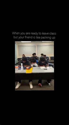 @pluxmemes on Instagram: "When you’re already ready to leave class, bag on your shoulder, body facing the door… and your friend is still tea-packing like they’re relocating. Not just books oh. They’re packing loose papers they haven’t touched since week 2, a broken ruler, two dead pens, one random marker, a calculator, one nylon, biscuit wrapper, and somehow a small stone. And they’re arranging everything slowly and neatly like the bag will be marked, like they’re packing for an international fl