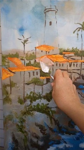 Oddly Satisfying Oil Painting Seaside Lighthouse 🌊🎨