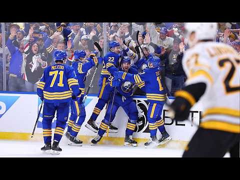 PANDEMONIUM IN BUFFALO! A 3 goal outburst to stun the Bruins in Game 1!