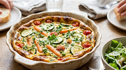 Clafoutis salé aux légumes de printemps