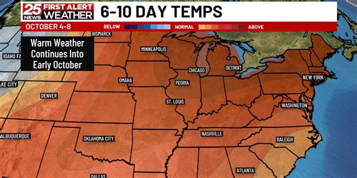 Warm weather to continue into early October