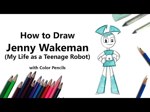 How to Draw Jenny Wakeman from My Life as a Teenage Robot with Color Pencils [Time Lapse]