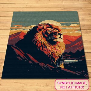 Lion Crochet Pattern - Crochet Safari Animals - SC Crochet Blanket Pattern, Crochet Afghan Patterns PDF, Crochet Wildcat Pattern, Graphgan - Etsy