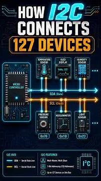 How I2C Connects 127 Sensors With Only 2 Wires! #iot #esp32 #tech #arduino #embeddedsystems