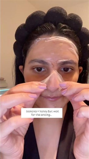 banana + honey mask with rice paper on top 🍌🍯