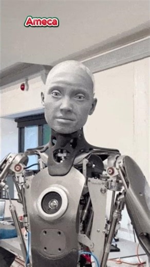 Ameca: Cornish-built humanoid robot meets the public #ameca #robot #ai #usa #amecarobot #shorts #usa