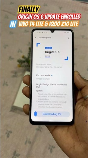 Finally Origin Os 6 Update Enrolled In Vivo T4 Lite & iQOO Z10 Lite 5G Smartphone 🔥