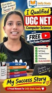 🏆 I Qualified UGC NET Computer Science Using ONLY FREE YouTube Classes! 🔥 | Unify Study Success