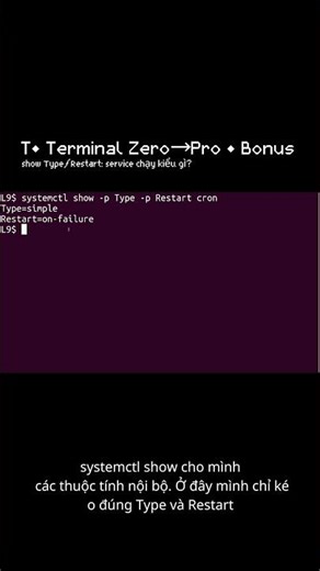 T• systemctl show -p Type -p Restart cron: service này chạy kiểu gì, có tự restart không? | Bonus