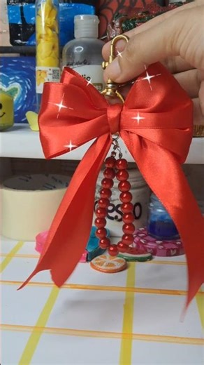 DIY Ribbon Keychain 🎀 Easy & Cute Craft Idea! #shorts