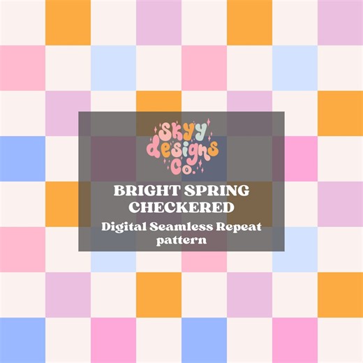 Pastel Retro Checkered Seamless Pattern, Spring Pattern Paper Digital Download - Etsy