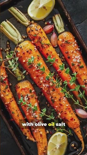 Parmesan Roasted Carrots With Almonds and Lemon #sidedish #easyrecipe #healthyveggies!