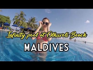 Bikini at Maldives Infinity Pool Olhuveli Beach [VLOG] By GoPro Hero4