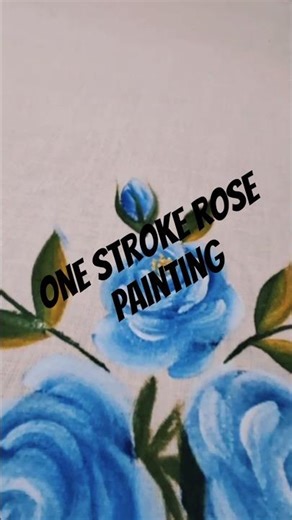 rose painting in acrylic 💕| one stroke rose painting ✨| febric painting|#shortfeed #viral #art