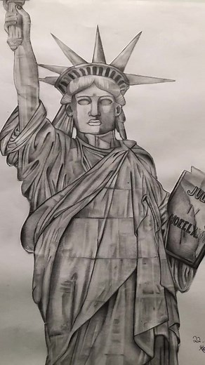 Drawing Realistic Statue of Liberty | Easy Step-by-Step Tutorial