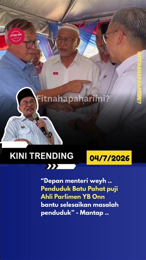 “Depan menteri weyh .. Penduduk Batu Pahat puji Ahli Parlimen YB Onn bantu selesaikan masalah penduduk” - Mantap ..#fitnahapahariini #Malaysia