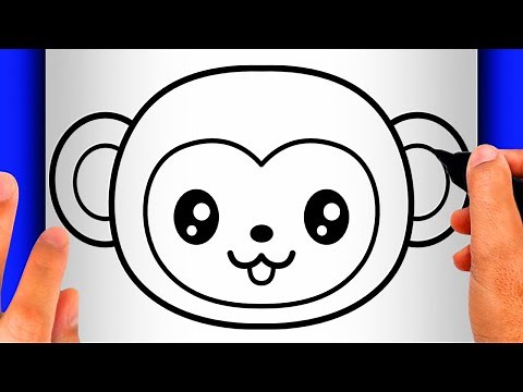 CÓMO DIBUJAR UN MONO KAWAII (FÁCIL PASO A PASO) | DIBUJOS DE MONOS KAWAII