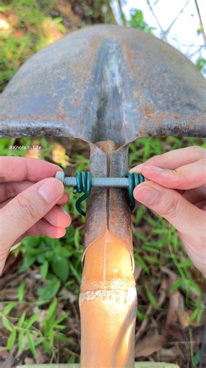 2.4M views · 10K reactions | DIY Clamp Hack – Fix Shovel Handle! | Knots in Life | Facebook