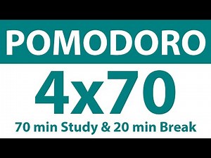 Pomodoro Technique: 4x70 Min Study Timer | 70 Min Work, 20 Min Break | No Ads, No Music