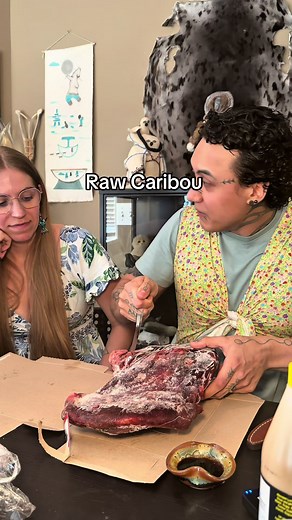 Inuit food family mukbang caribou #inuit #food #family #couple #mukbang