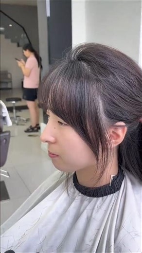 A fringe can solve all the face shape problems of girls| Side swept bangs cutting. #hairstyle