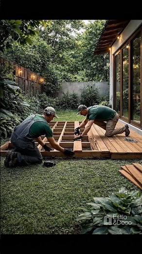 ¿Patio con deck de madera? 🌿✨ | Antes y Después Exterior