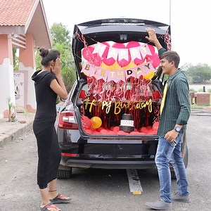 Birthday party decor in car boot space | Hetal's Art