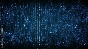 Abstract Digital Data Technology Background Loop/ 4k animation of an abstract high technology wallpaper background visual fx of data lines and particles zooming in with ambient occlusion and depth of