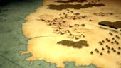 3d old pirate treasure map with visible movement path