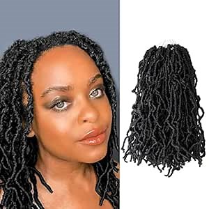 12 Inch Soft Locs Crochet Hair 6 Packs Short New Faux Locs Pre-looped Natural Black Dreads Locks 1B(Natural Black)