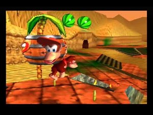 ドンキーコング６４ 通常プレイ動画 アステカンウインド ディディーコング４つ目のゴールデンバナナ