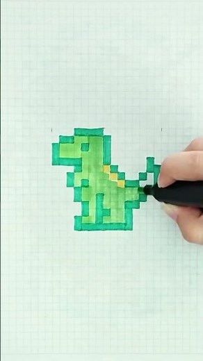 Pintando un DINOSAURIO en Pixel art #dinosaurios #art #pixelart #dinosaurs